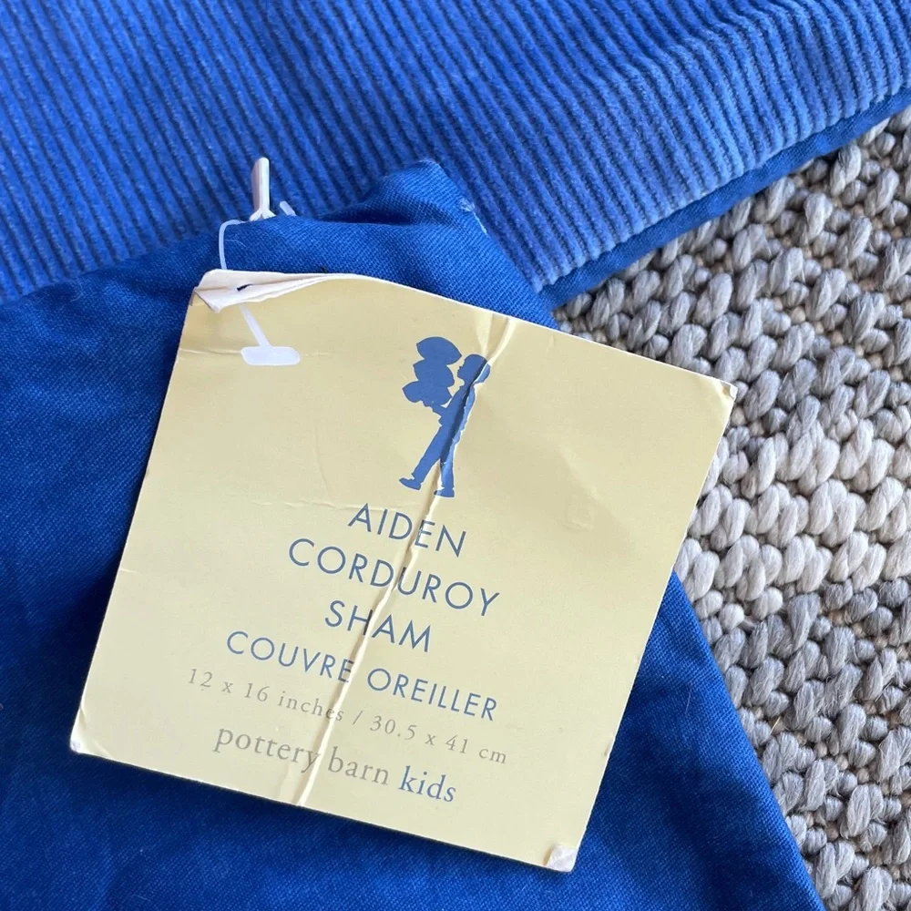 Pottery Barn Kids Aiden Corduroy sham 12x16” new with tags vintage set of 2
